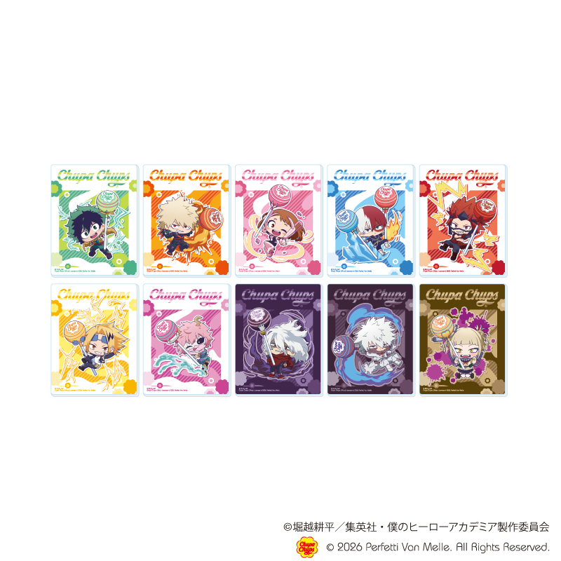 アクリルカード「アニメ 『僕のヒーローアカデミア』×チュッパチャプス」01/ブラインド(全10種)(ミニキャライラスト)