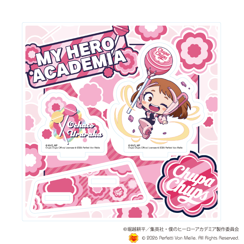 アクリルスタンドプレート「アニメ 『僕のヒーローアカデミア』×チュッパチャプス」03/麗日　お茶子(ミニキャライラスト)