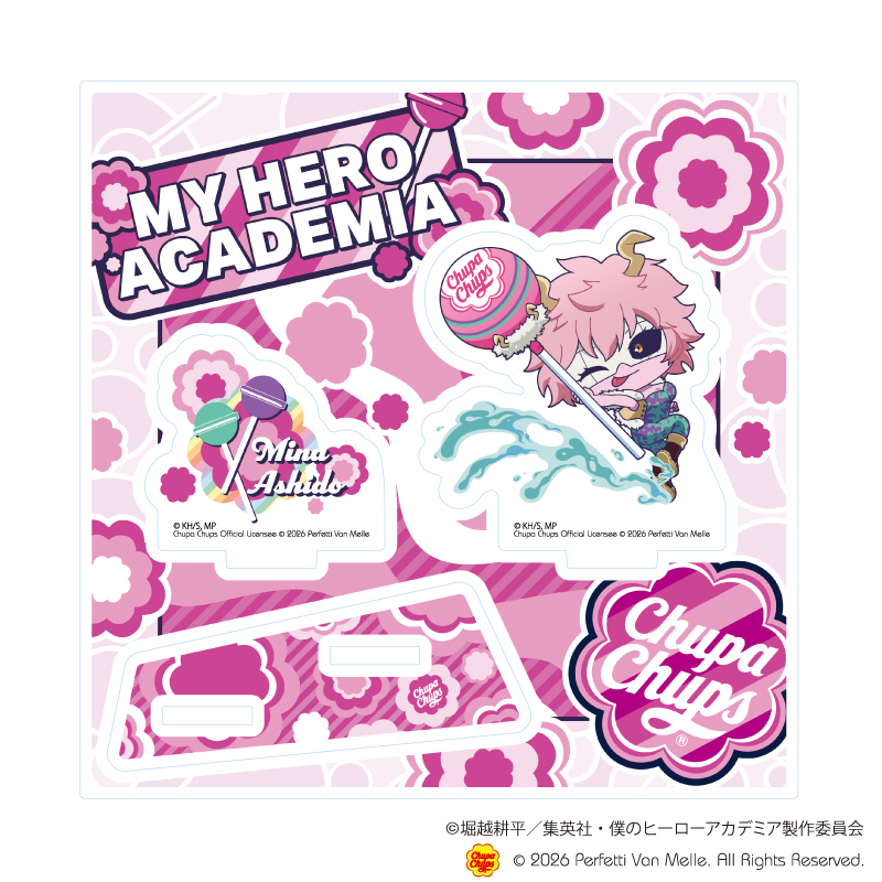 アクリルスタンドプレート「アニメ 『僕のヒーローアカデミア』×チュッパチャプス」07/芦戸　三奈(ミニキャライラスト)