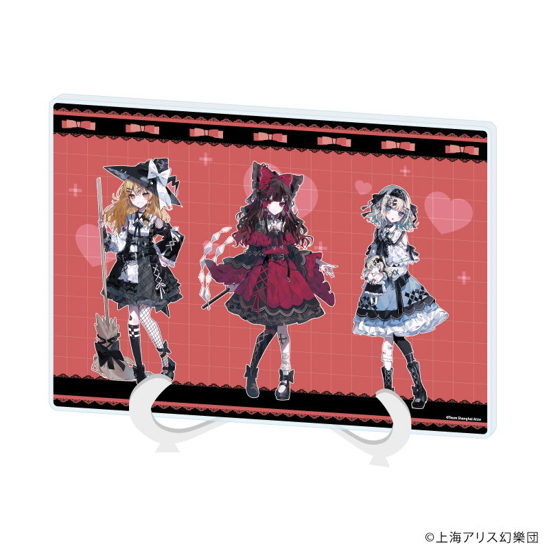 アクリルアートボード(A5サイズ)「東方Project」01/霊夢&魔理沙&アリス 病みかわいいver.(描き起こしイラスト)
